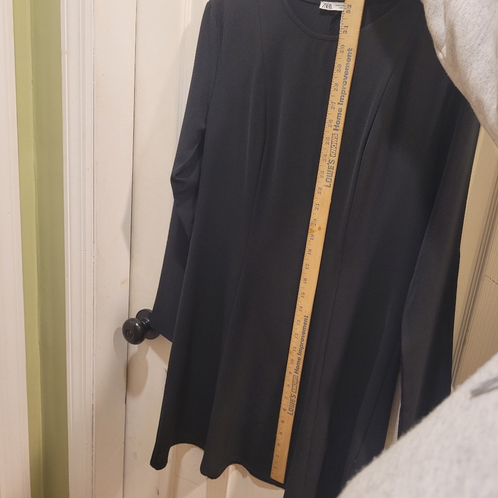 New Zara Elegant Black Long Sleeve Dress - Mini - Picture 9 of 13